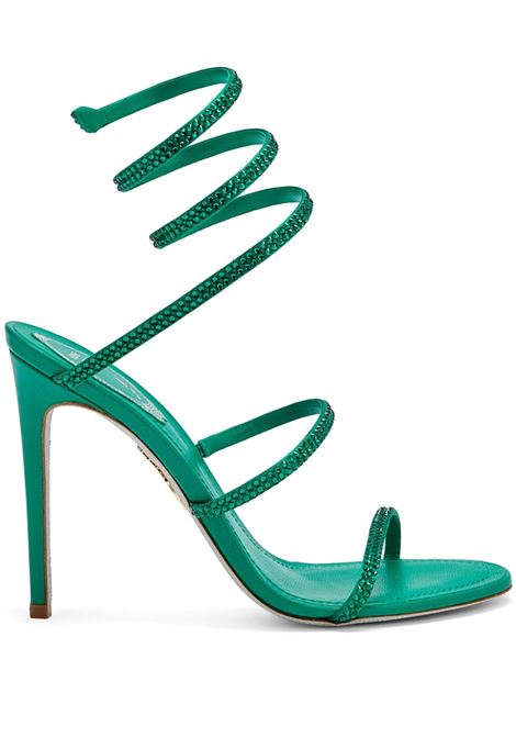 Sandali Cleo 105mm in verde Rene caovilla - donna